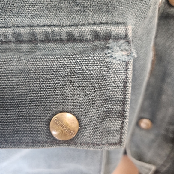 Carhartt Vintage Spruce Green Blanket Lined Duck Chore Coat Work Jacket Men’s Lg - Picture 4 of 8